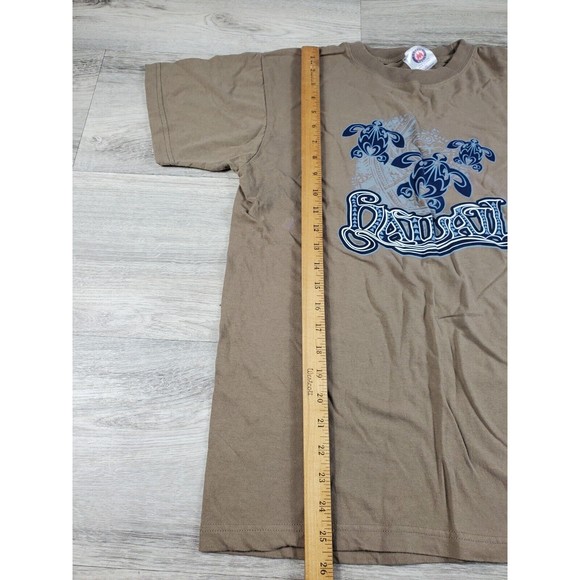 Mens Shirt Anvil Sea Turtle Maui Hawaii Brown Taupe Tribal Hawaiian Size M *Read - Picture 4 of 8